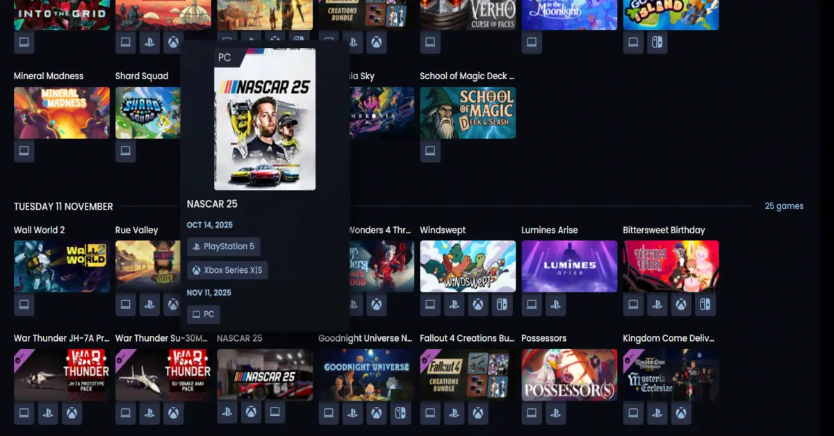 Video Game Release Calendar