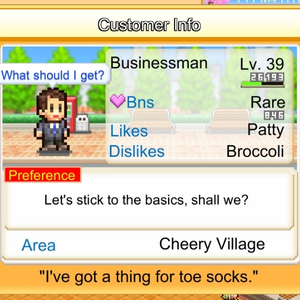 Burger Bistro Story - Informations Client