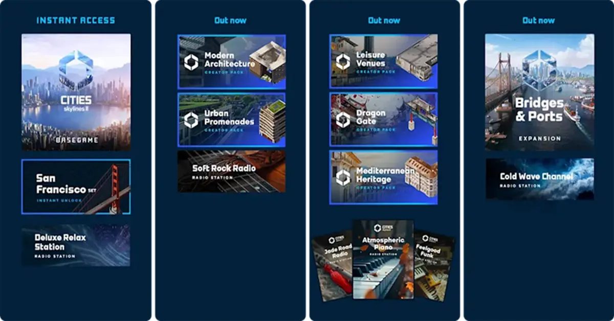 Comparaison du contenu des éditions et des feuilles de route des DLC pour Cities: Skylines 2.