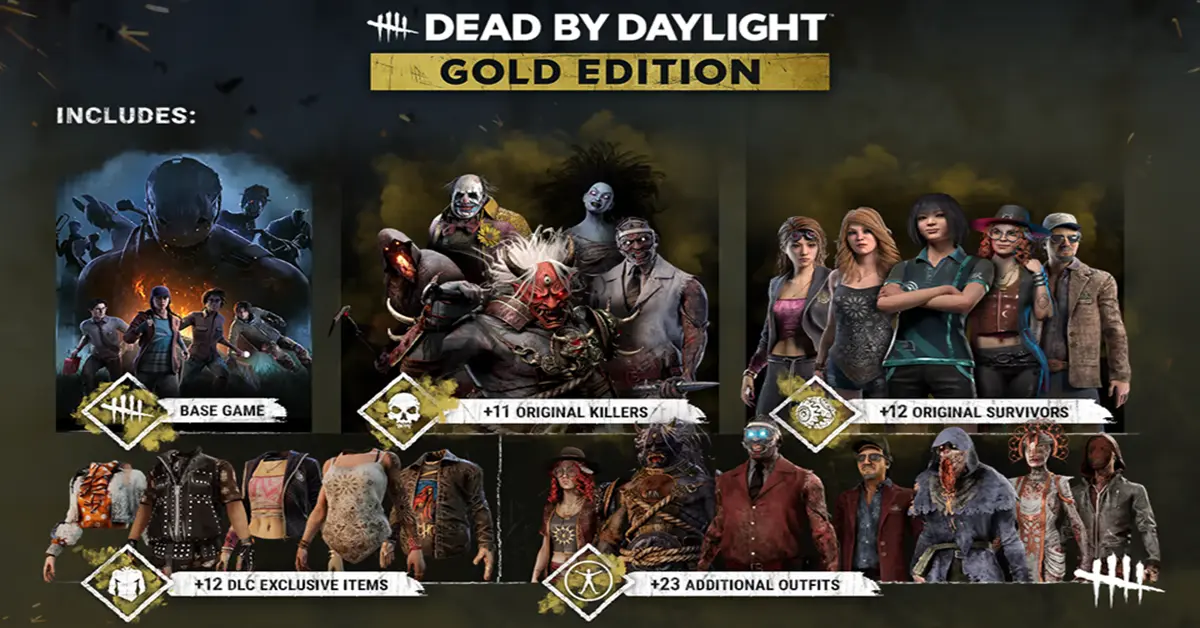 Une grille montrant plusieurs tueurs de Dead by Daylight issus de différents chapitres DLC