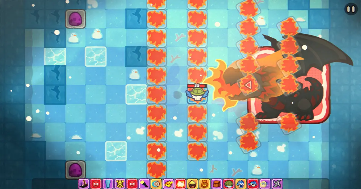 Interface de combat et affrontements ennemis de Demon Lord Just a Block