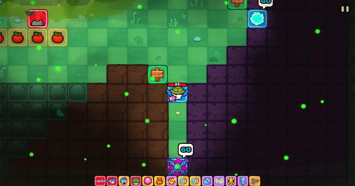 Écran de jeu tactique sur grille de Demon Lord Just a Block