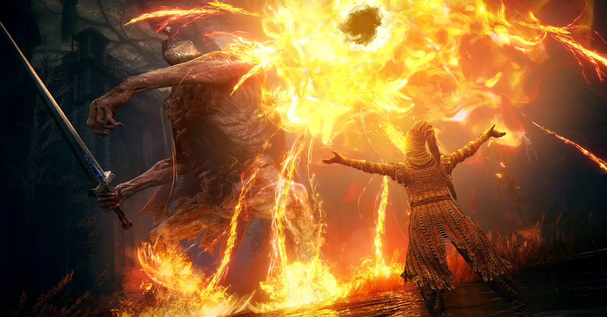 Un joueur combat un boss dans le DLC Elden Ring Shadow of the Erdtree