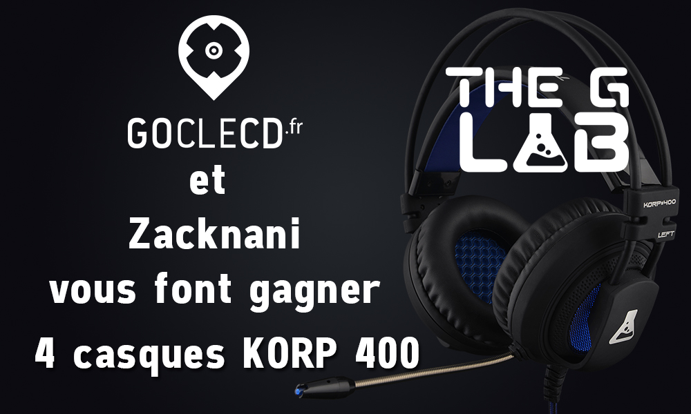 Concours Goclecd.fr / Zack Nani : 4 Casques Gamers The G-Lab KORP 400 à gagner