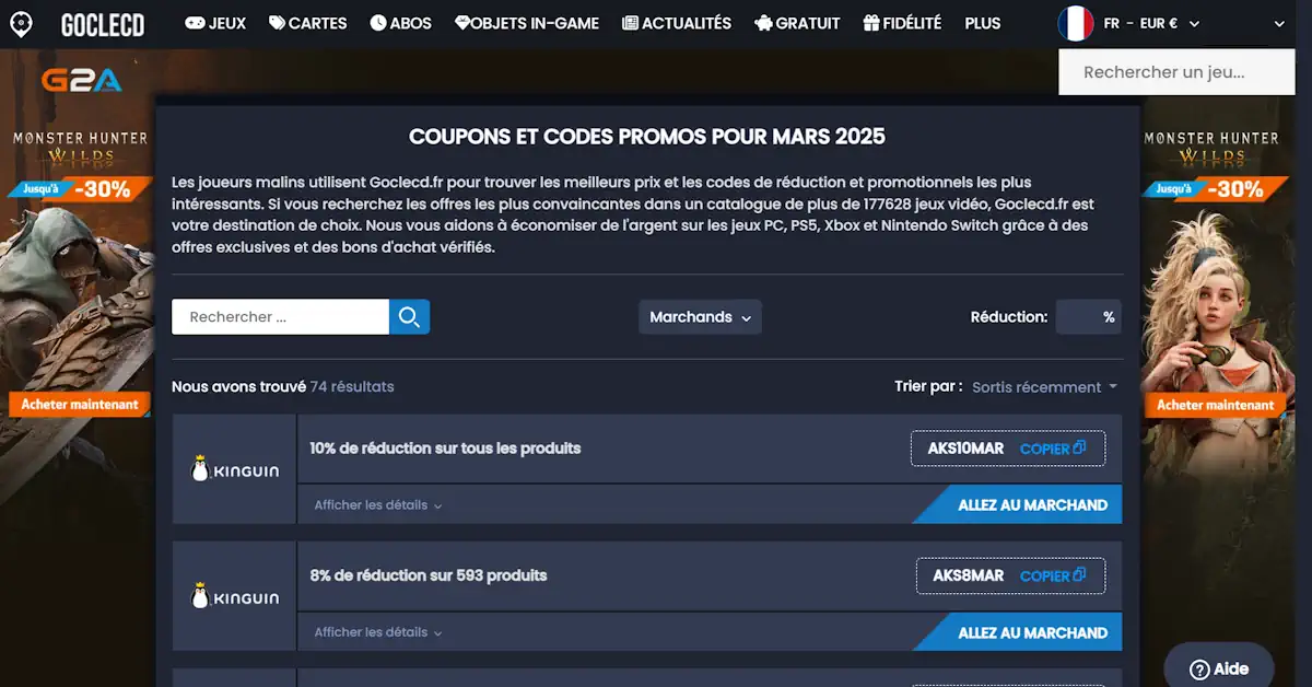 Débloquez le code promo exclusif : La nouvelle page de coupons de Goclecd est là !