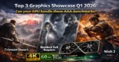 Top 3: Highlights graphiques Q1 2026 – Votre GPU peut il gérer les nouveaux benchmarks AAA ?