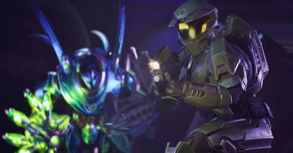 Master Chief debout dans un environnement Unreal Engine 5 pour Halo Campaign Evolved sur PC et consoles