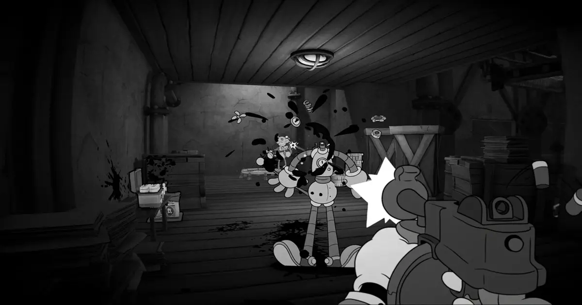 Combat dans Mouse P.I. For Hire contre des ennemis dessinés à la main.