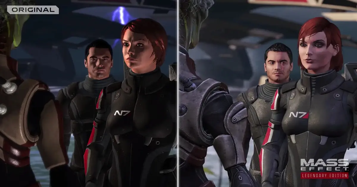 Comparaison côte à côte des visuels originaux de Mass Effect par rapport au remaster 4K de la Legendary Edition.