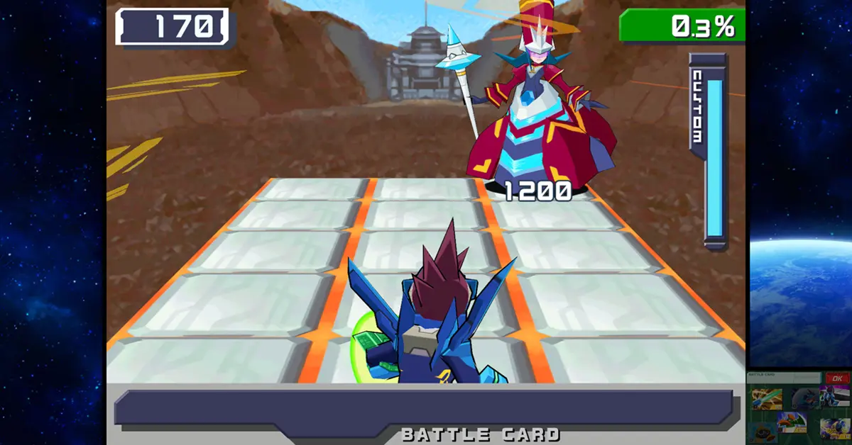 Screenshot en haute résolution de la grille de combat de Mega Man Star Force