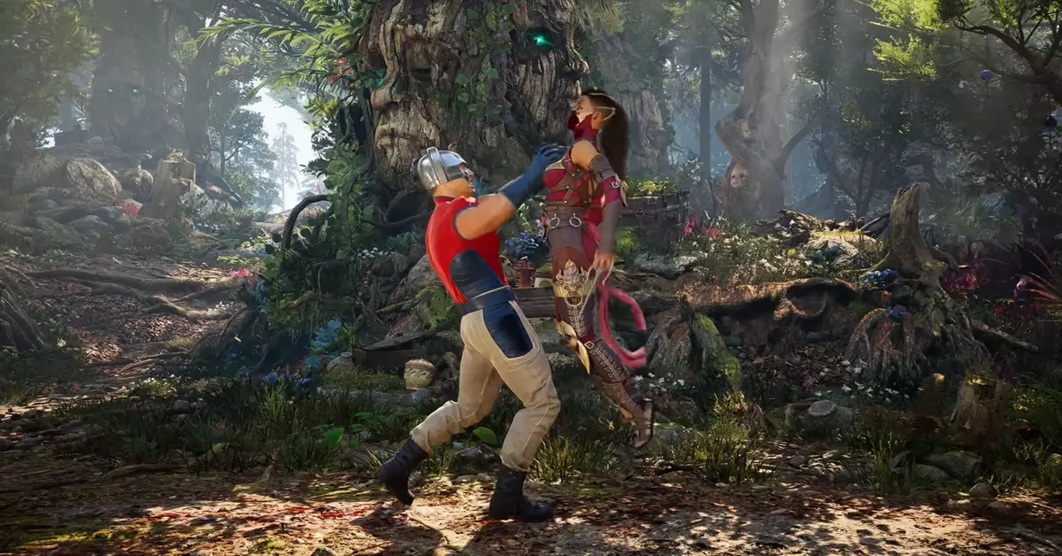 Le personnage DLC Peacemaker exécutant un coup spécial dans Mortal Kombat 1.