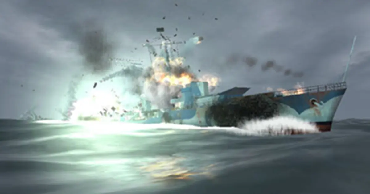 Un U-boot allemand naviguant sur des mers agitées dans Silent Hunter 3