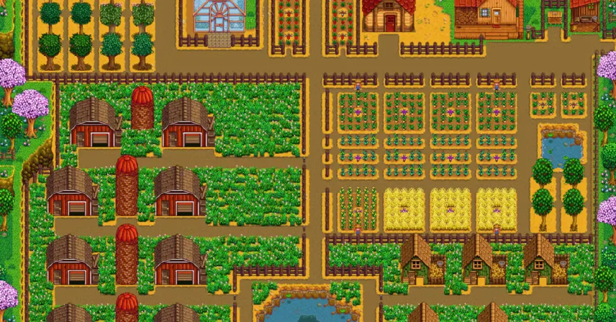 Un agencement de ferme Stardew Valley magnifiquement personnalisé