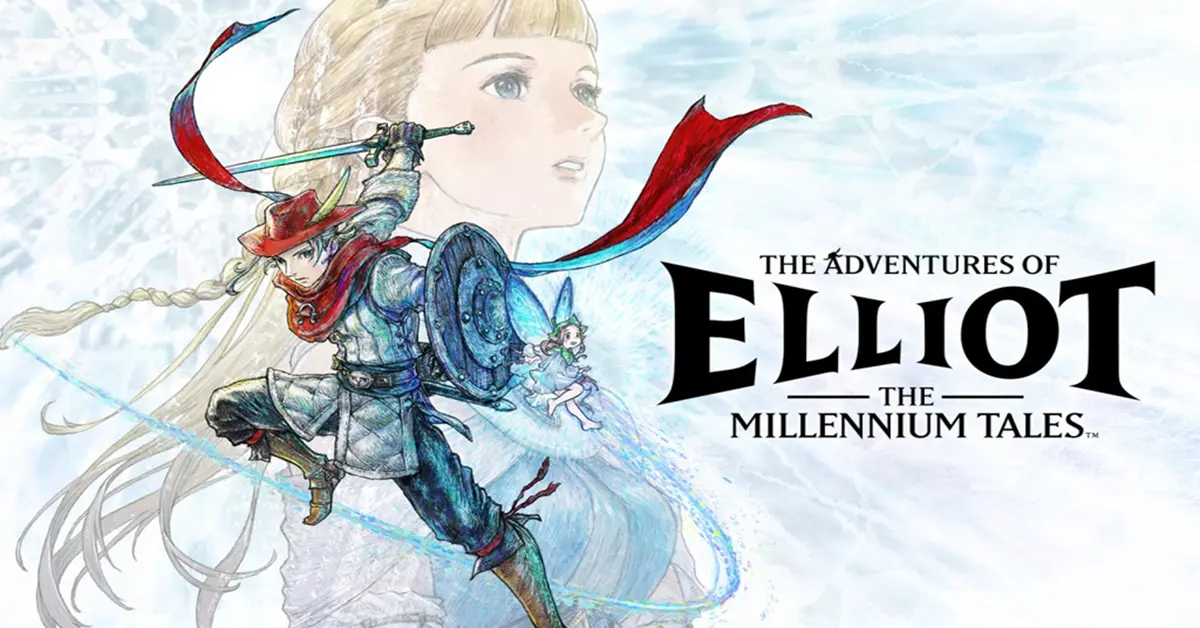Illustration promotionnelle pour The Adventures of Elliot The Millennium Tales présentant les personnages principaux