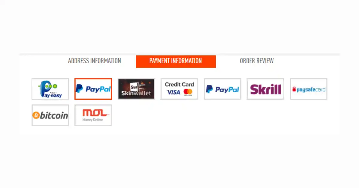 Vérifiez les moyens de paiement disponibles