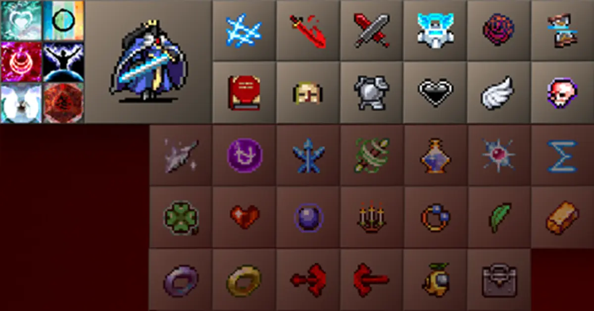 Build de personnage avec évolutions de fin de partie dans Vampire Survivors.