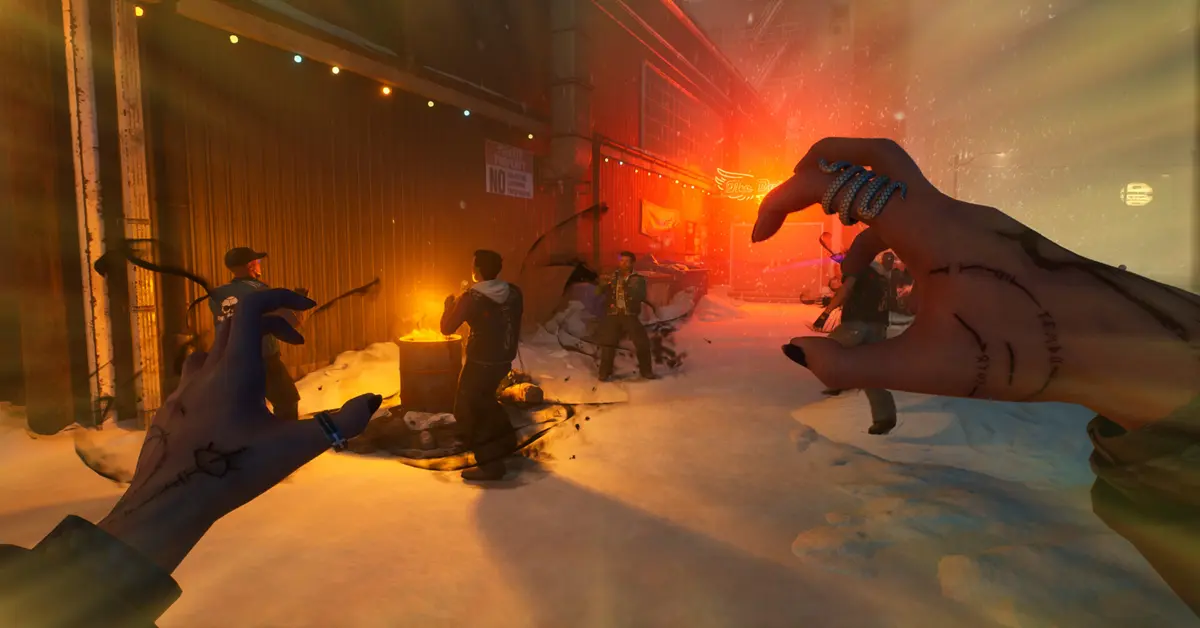 Interface de combat de rue de Vampire: The Masquerade – Bloodlines 2 à Seattle