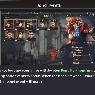 WARRIORS OROCHI 4 Ultimate - Événements de liaison