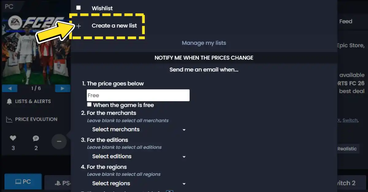 Créer une nouvelle liste