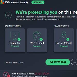 AVG Internet Security 2022 - Tableau de bord