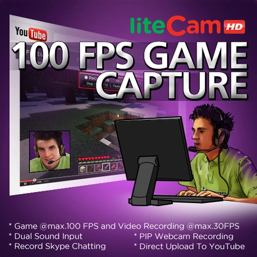 liteCam Game 100 FPS Game Capture