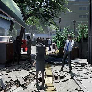 des bâtiments qui s'effondrent