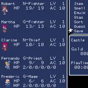 Dungeon Antiqua - Menu du groupe