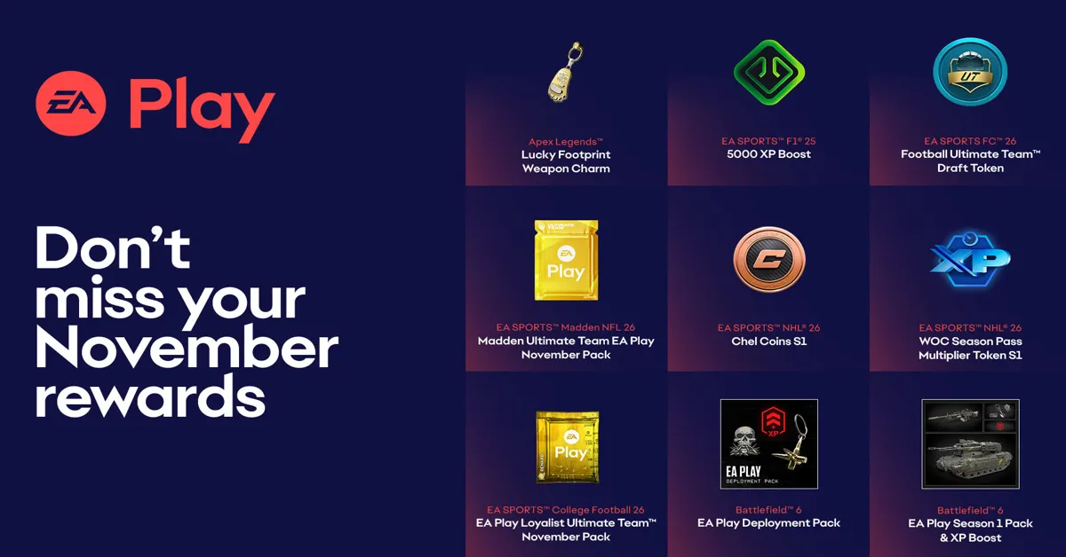 EA Play November 2025 Rewards