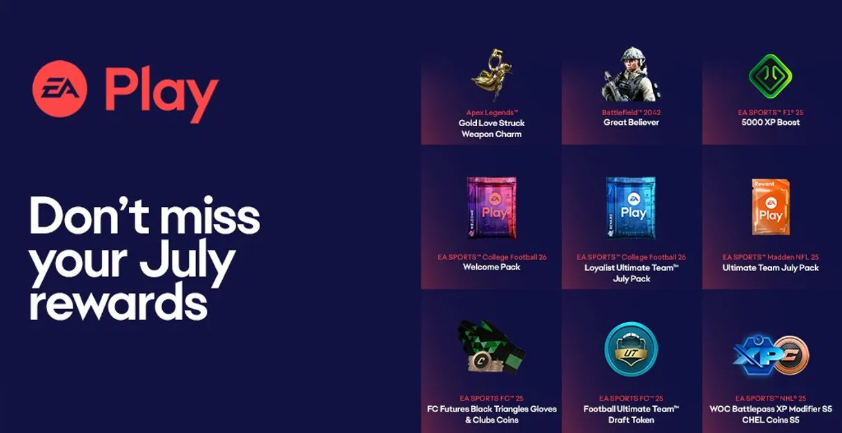 EA Play July 2025 Rewards Schedule