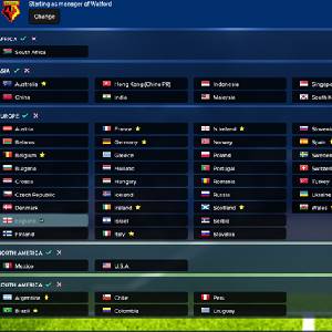 Football Manager Touch 2018 - Pays