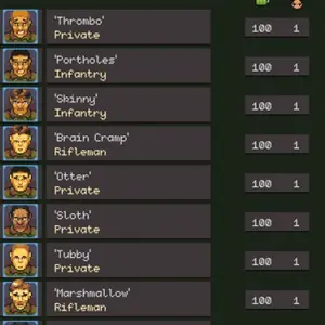 Full Metal Sergeant 2 - Liste des Effectifs