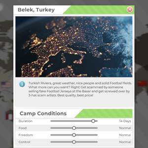 GOAL! The Club Manager - État du camp