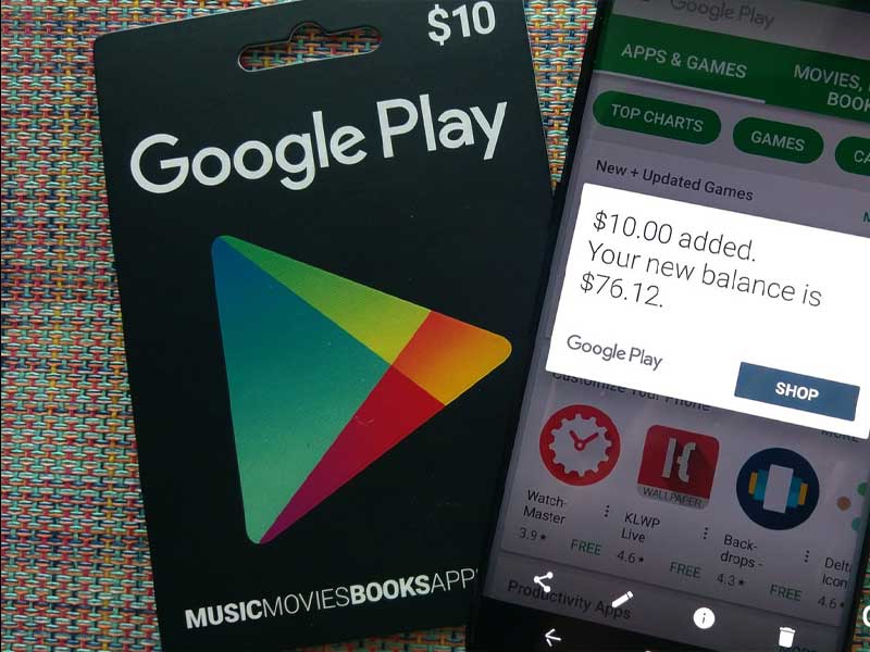 Acheter des cartes Google Play, Sans frais de service