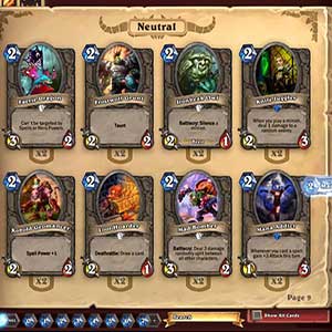 Hearthstone Heroes of Warcraft Deck of Cards Heroes Selection