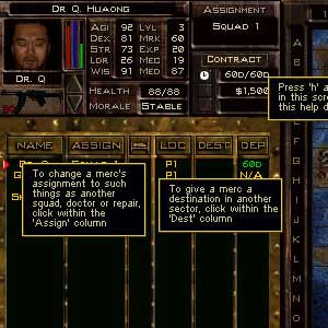 Jagged Alliance 2 Unfinished Business - Interface