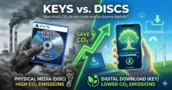 Cles vs disques physiques : combien de CO2 economises tu vraiment en 2026 ?