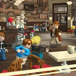 LEGO Indiana Jones 2: The Adventure Continues -  Scène du Arnie’s Diner dans Le Royaume du Crâne de Cristal