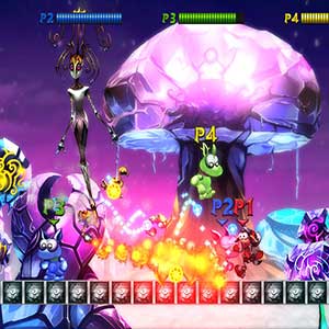 pulvérise le feu à une portée limitée