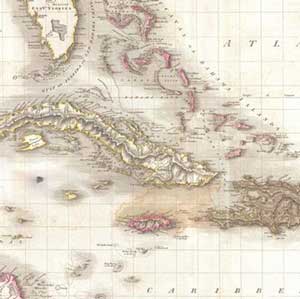 Naval Action Pinkerton Carte de la West Indies