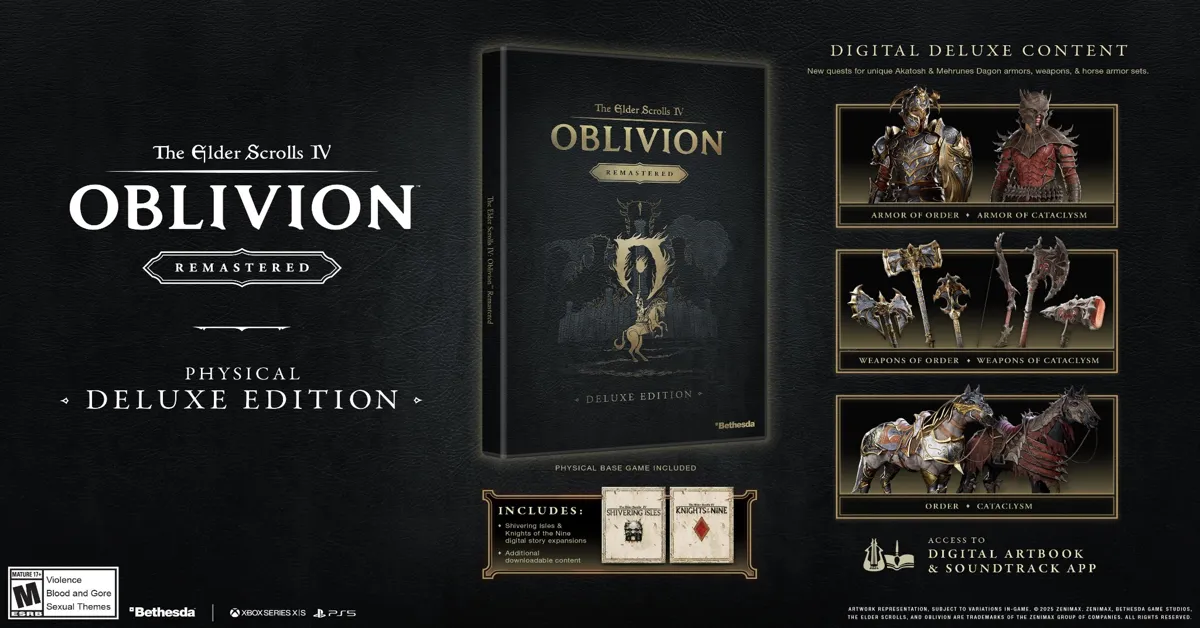 Taille de l’édition physique d’Oblivion Remastered