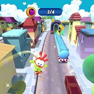 Om Nom Run - Rouleau de bois