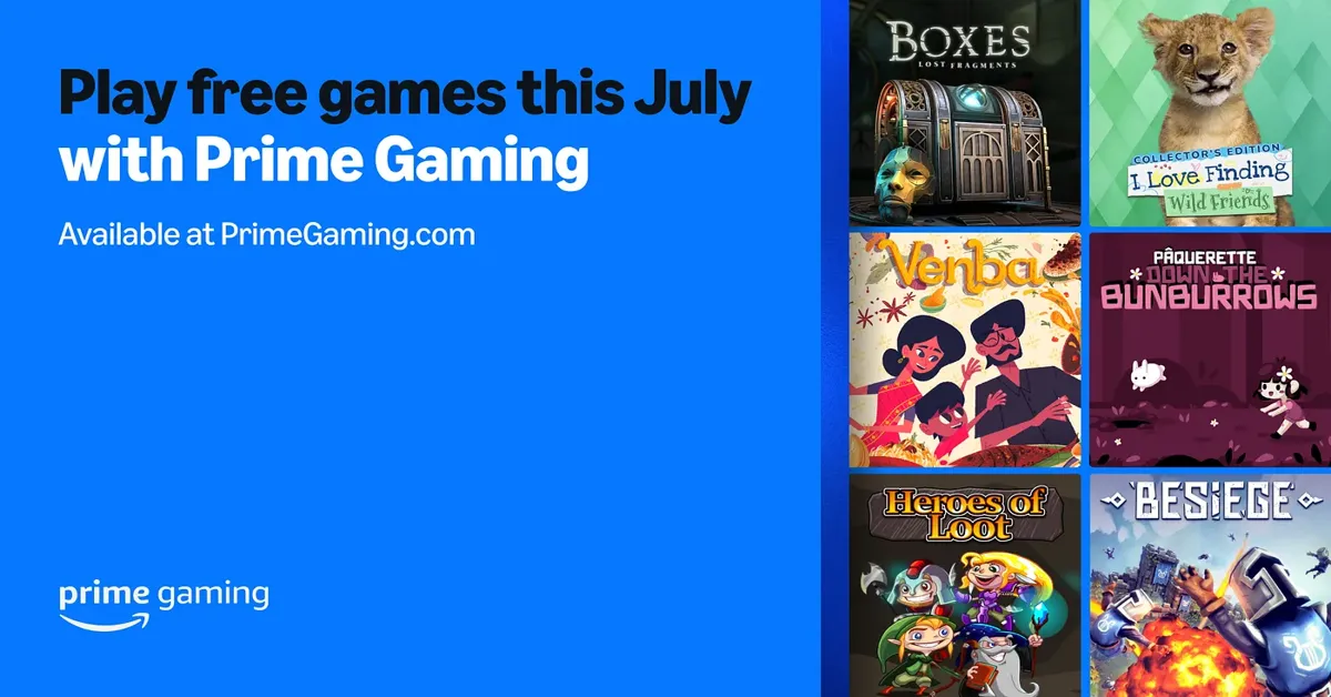 Amazon Prime Gaming Free Games for July 2025
