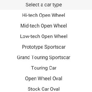 Setup Developer Tool 2021 - Sélection du Véhicule