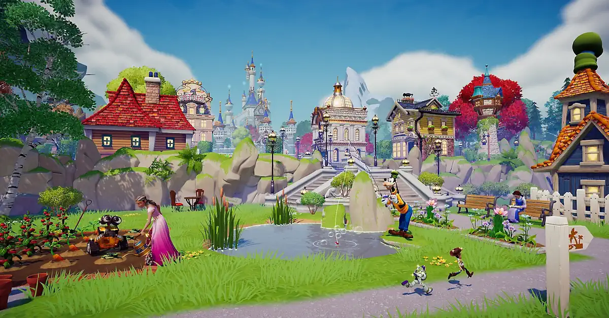 Disney Dreamlight Valley sur une place haute résolution sur Nintendo Switch 2