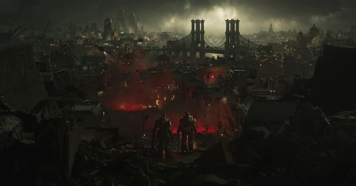 Marcus Fenix et Dom Santiago sont de retour dans Gears of War : E-Day, qui se déroule entièrement dans la ville de Kalona