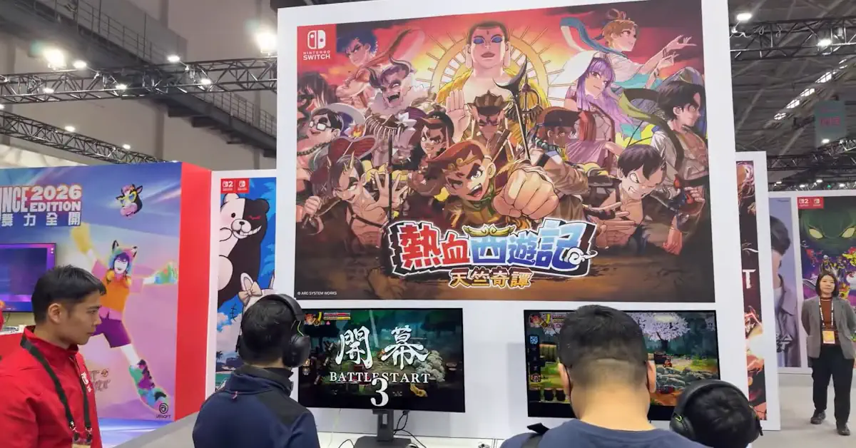 Kunio dans le rôle de Sun Wukong se prépare à la bagarre dans River City Saga: Journey to the West Kunio dans le rôle de Sun Wukong se prépare à la bagarre dans River City Saga: Journey to the West