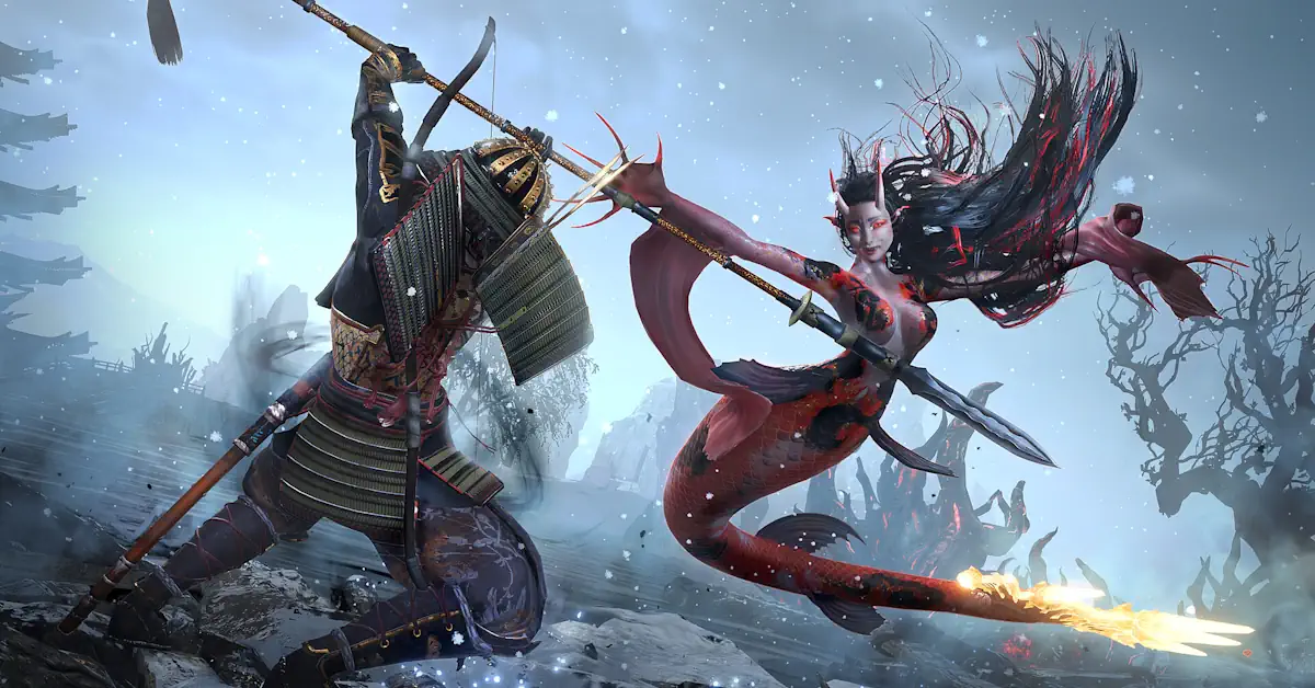 Le protagoniste de Nioh 3 se préparant au combat dans le nouvel environnement en champ ouvert