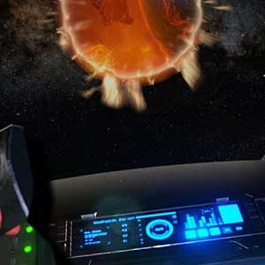 Vue de la boule de feu depuis le vaisseau spatial