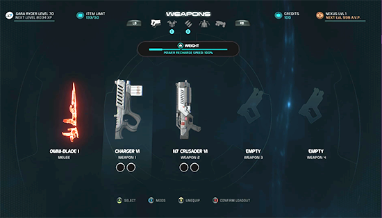 armes de Mass Effect Andromeda