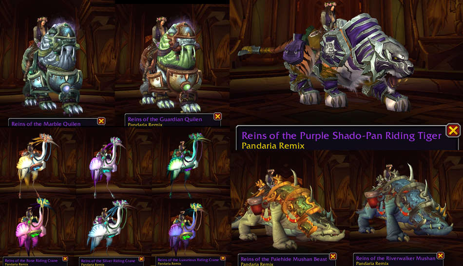 World of Wacraft Remix: Mists of Pandaria leaked mounts